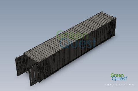 [3D] 45 HC RF  / RF-wall / Open Doors (RF)