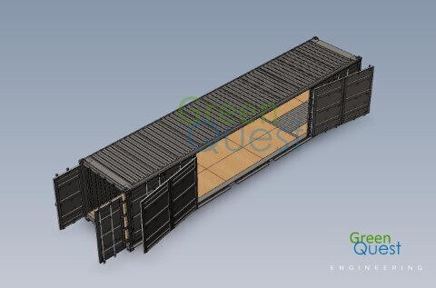 [3D-PDF] 40 HC OS  / V-wall / Open Side (OS)