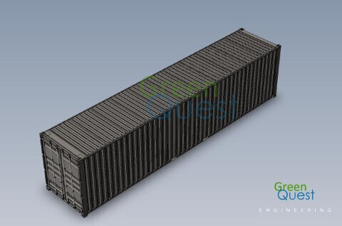 [3D-PDF] 40 HC  / V-wall / Closed Doors (STD)