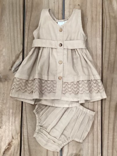 girl’s belted dress&amp;bloomer set