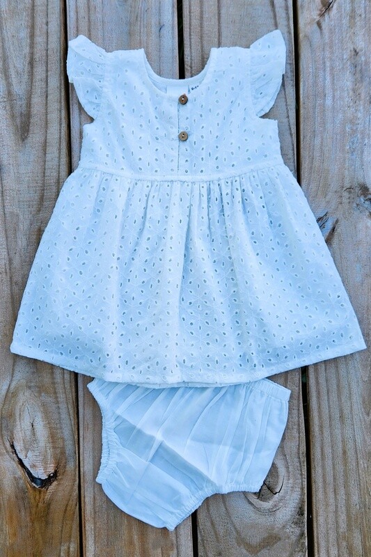 girl&#39;s white embroidery dress&amp;bloomer set