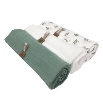 Musselin Spucktuch Geschenk Set - Khaki