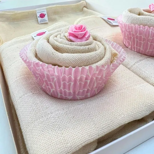 Mulltuch + Waschlappen Geschenk Set - Mix/Natur
