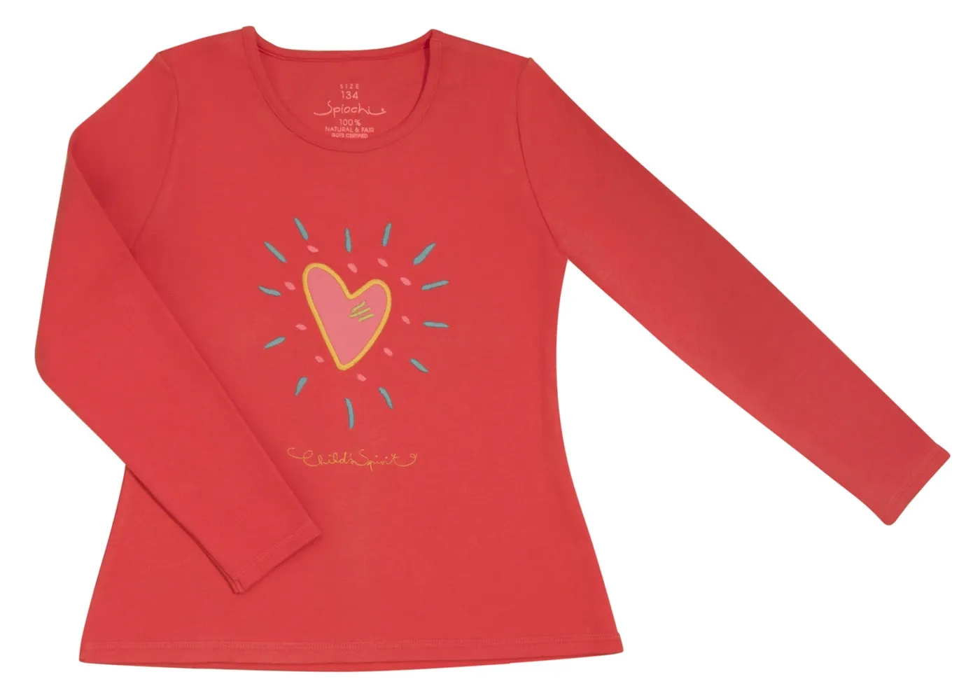 Spiochi Mädchen Shirt Longsleeve Herz rot