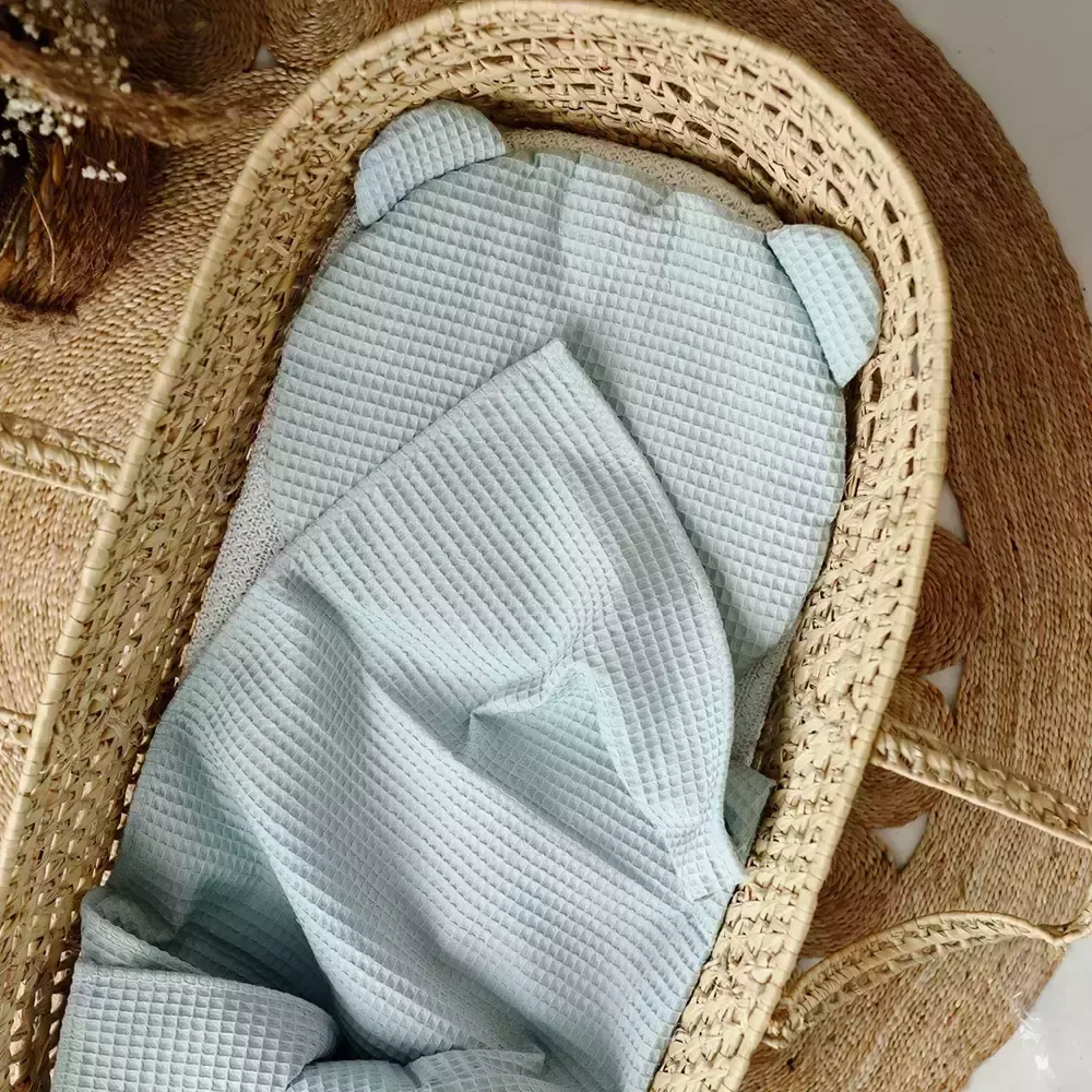 Baby Baumwolldecke mit Kissen | Pistazie