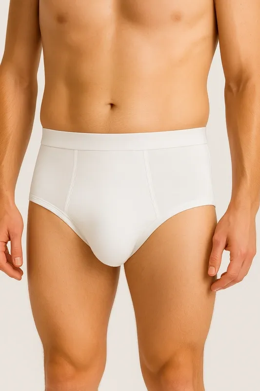 Pupus Waschbarer Herren Inkontinenz-Slip | weiß