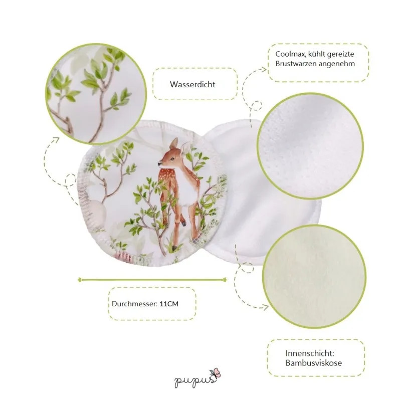 Waschbare Stilleinlagen Bamboo-Coolmax