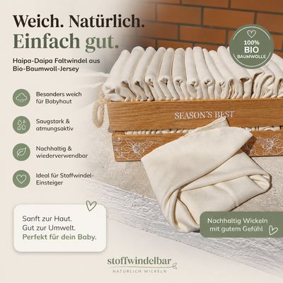 Haipa-Daipa Faltwindel aus Bio-Baumwoll-Jersey