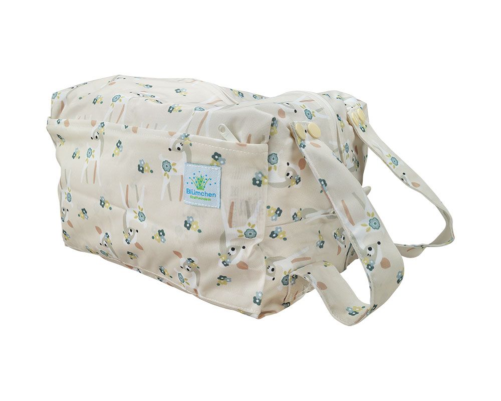 Blümchen wasserdichter Trolleybag aus recyceltem PUL für Stoffwindeln Sweet Bambi