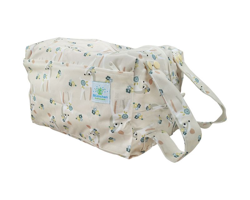 Blümchen wasserdichter Trolleybag aus recyceltem PUL | Windeltasche Blümchen wasserdichter Trolleybag aus recyceltem PUL für Stoffwindeln Sweet Bambi