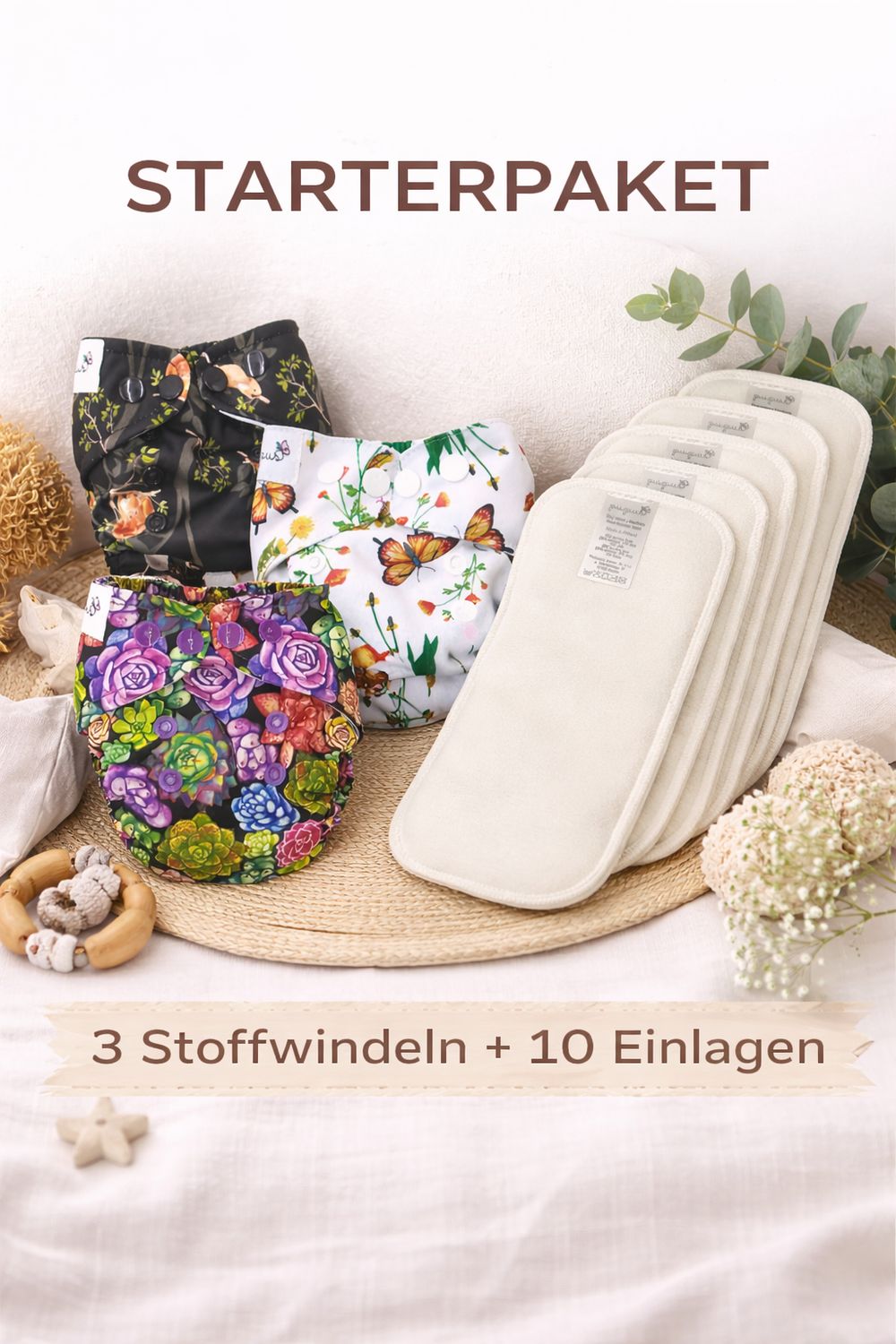 Starter Newborn Stoffwindel Set (2,5 - 7 kg)