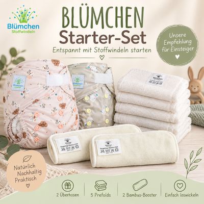 Blümchen Stoffwindel Starter-Set | OneSize