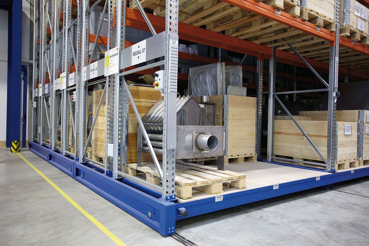 Mobilūs paletiniai stelažai