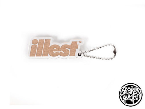 Illest Wooden Keychain - Bold - White