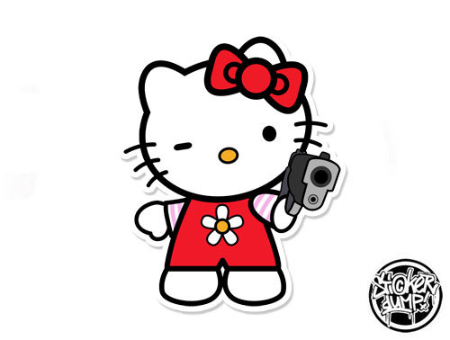 Hello Kitty Gun – StickerDUMP – by Black Fish Graphics