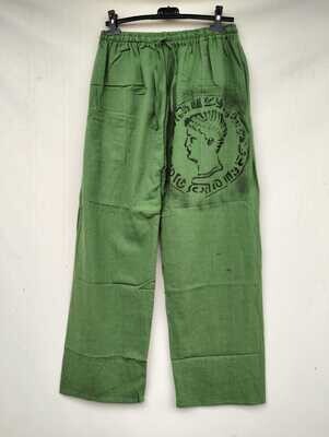 Pantalón talla única, verde, moneda.