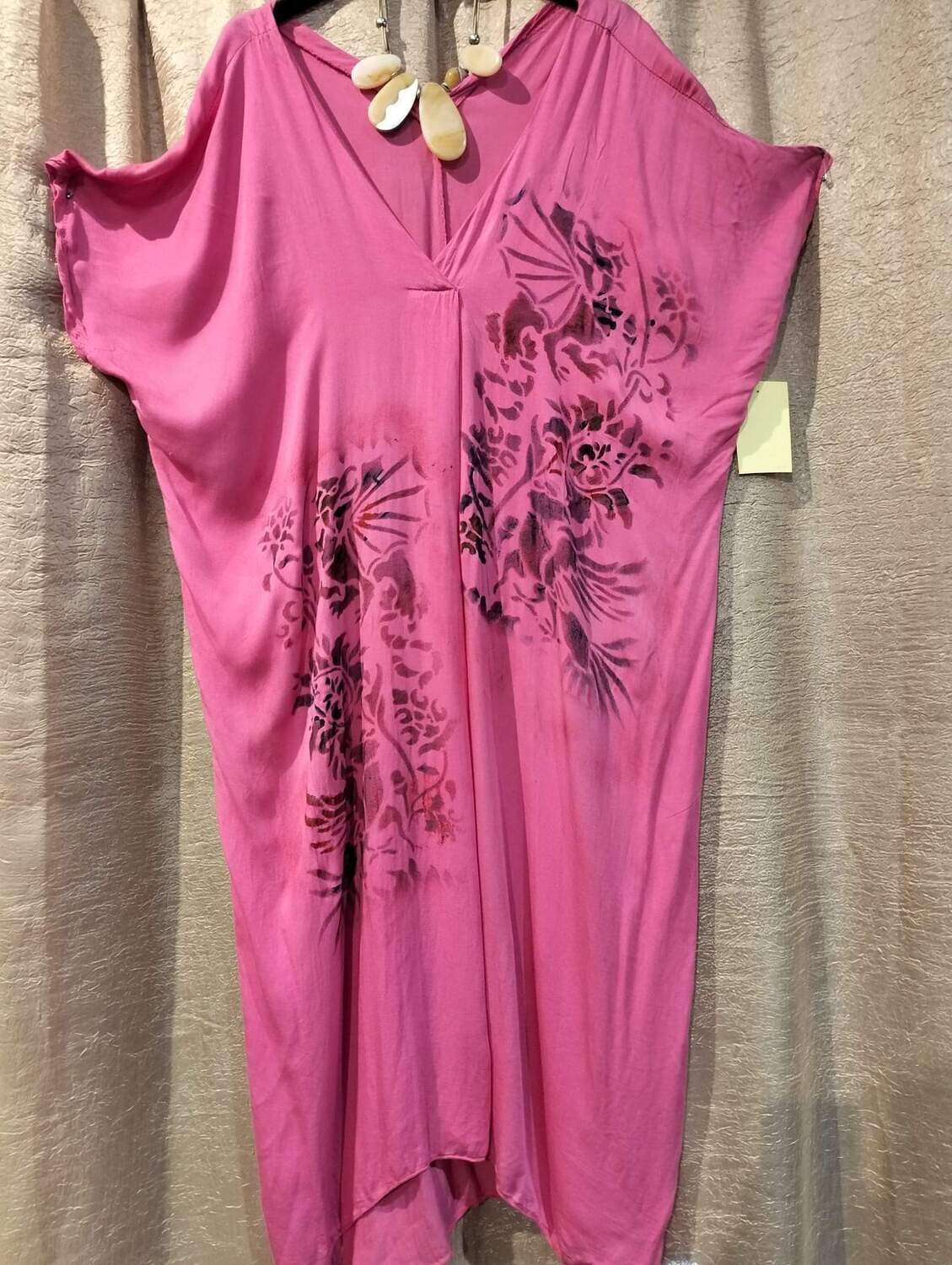 Vestido talla grande, rosa, medieval.