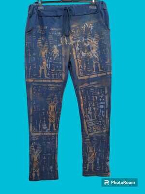 Pantalón talla única, elástico, azúl, egipto.