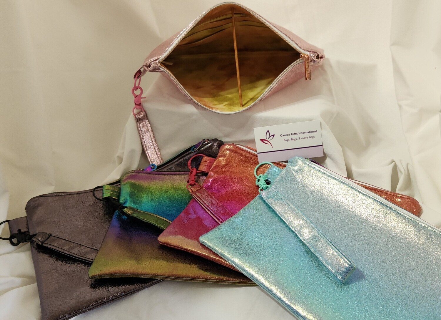 Shiny Zipper Wristlet/Pouch