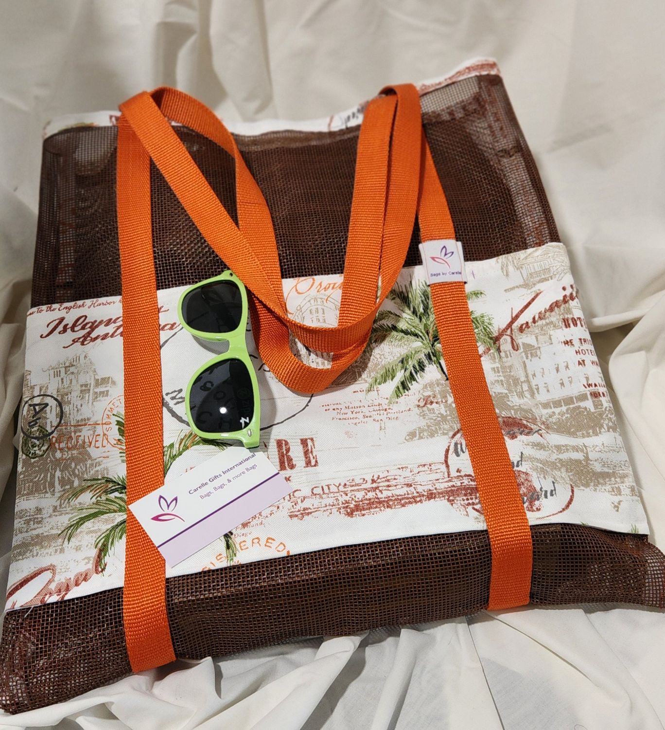 Sand-Sifter Mesh Beach Bag Brown Small