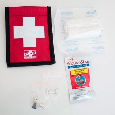 Climber's Blood Stopper First Aid with Wound Seal Kit, Fabric Pouch