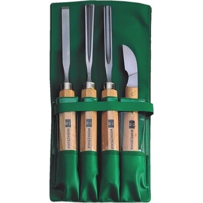MHG Set of Wood Carving Knives in plastic pouch—contains: 1400.52, 1571.06, 1572.08, 1573.06