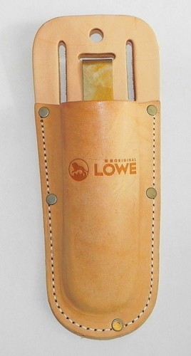 LÖWE leather pruner pouch with metal clip and belt loop