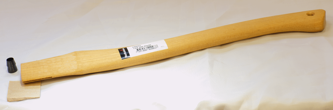 Axe Shaft Curved With Wooden Wedge—Spare Handle YSS 500-50x20 Axe Shaft Curved With Wooden Wedge—Spare Handle YSS 500-50x20