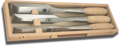 Set of 3 'Timber Tools' Chisels in Wooden Box Set of 3 'Timber Tools' Chisels in Wooden Box