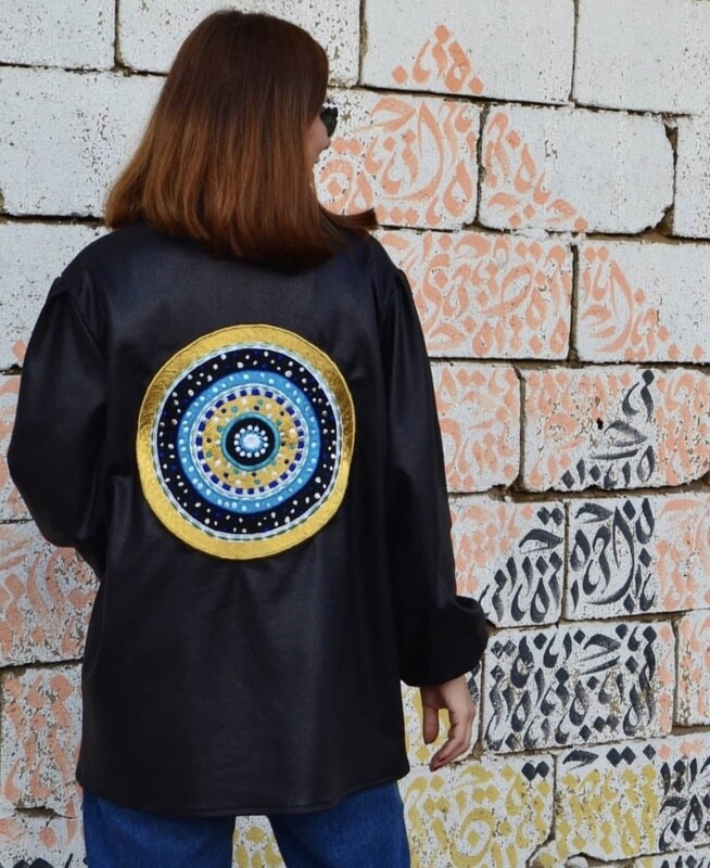 Leather evil eye shirt