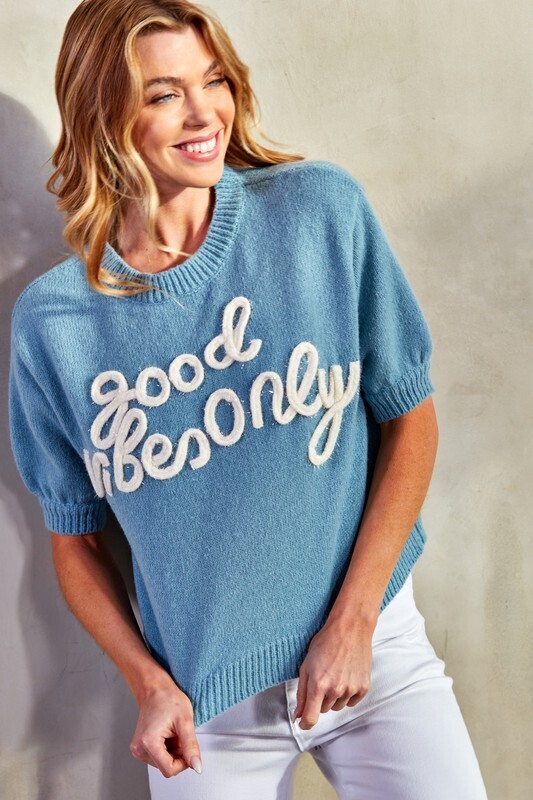 Good vibes only knitted top