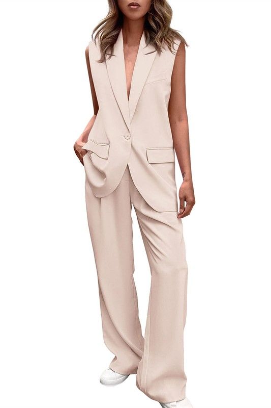 Sleeveless oversized blazer set