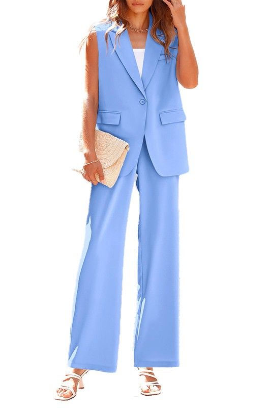 Sleeveless oversized blazer set