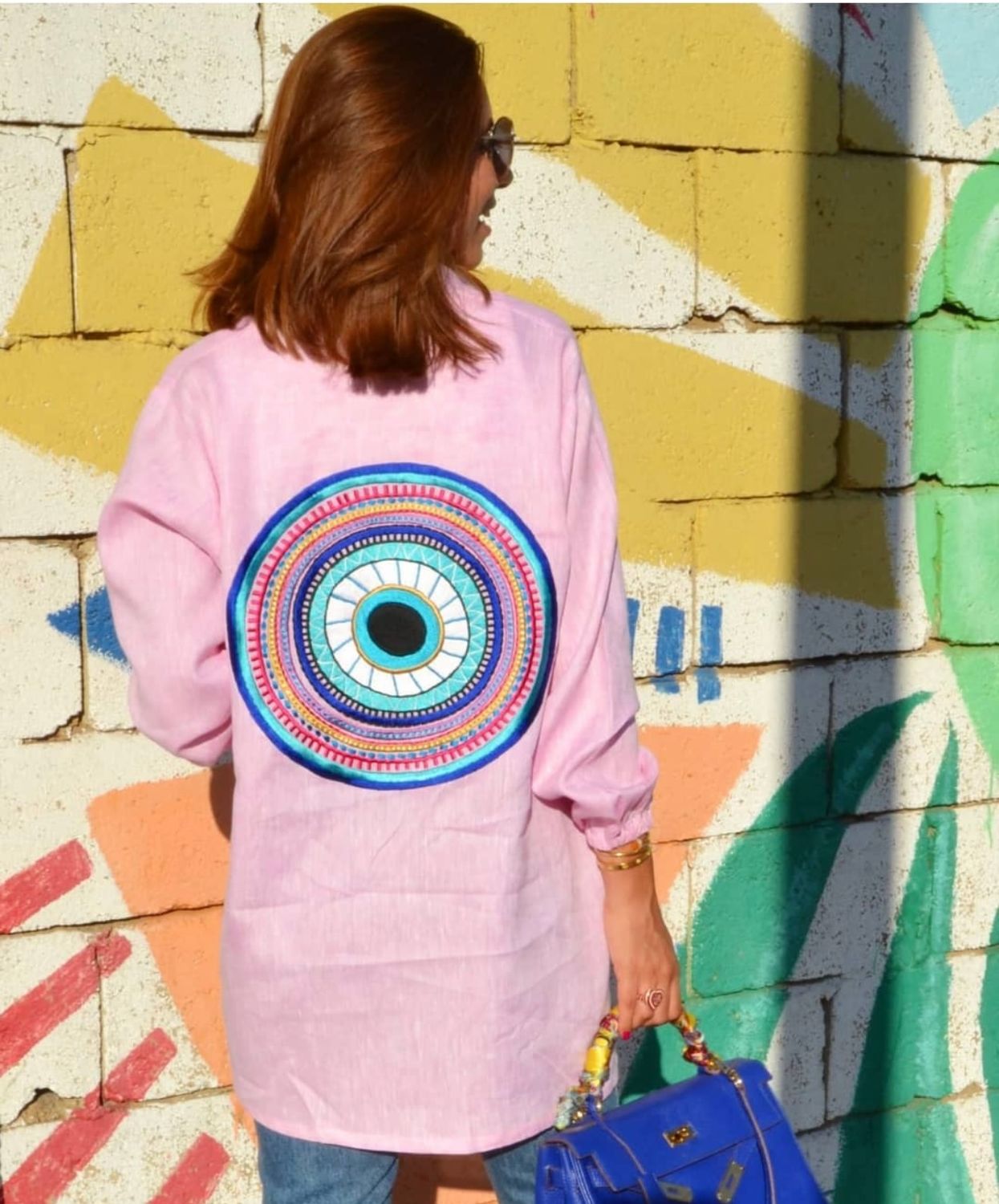 Pink Evil eye kimono
