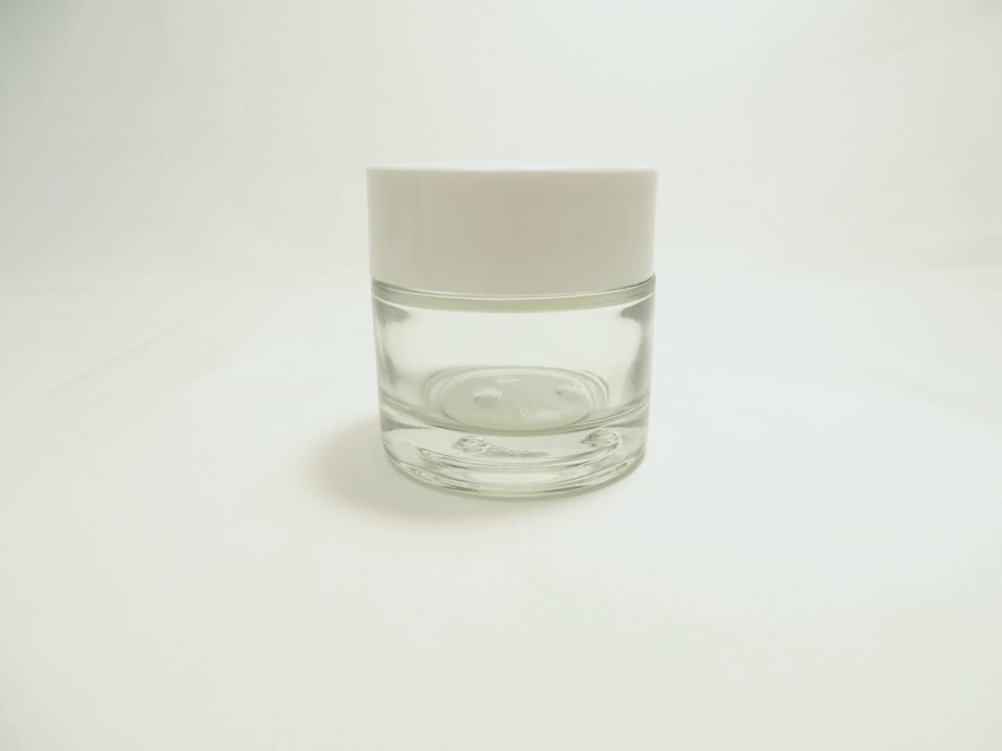 Tarro vidrio cosmética transparente 50 ml con tapa blanca