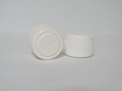 Tapón plástico inviolable antibaby blanco PP28 para botella PET