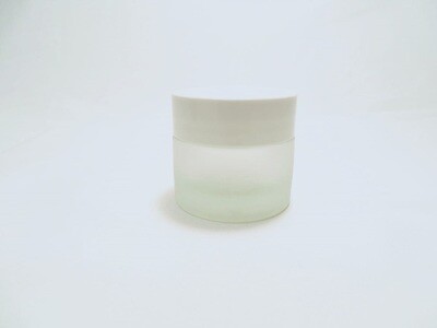 Tarro vidrio cosmética matizado 30 ml con tapa blanca