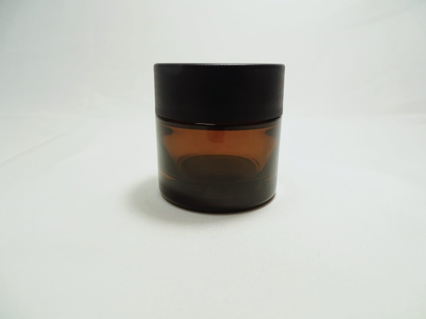 Tarro vidrio cosmética topacio 50 ml con tapa negra mate