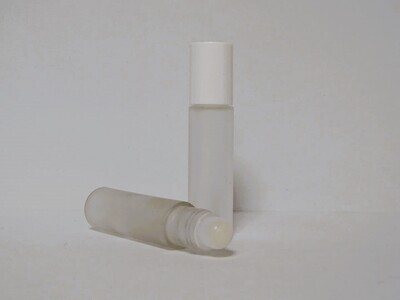 roll-on matizado 11,5 ml vidrio tapa blanca y bola de plástico.
