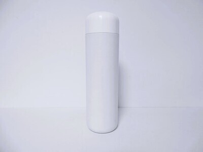 Botella plástico cilíndrica 520 ml blanca con tapa doble faldón blanca y goteador