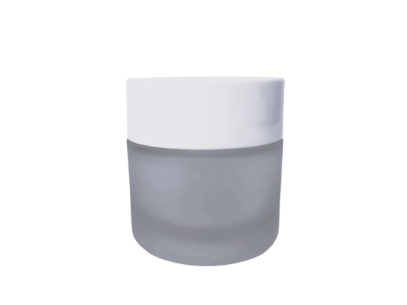 Tarro vidrio matizado 50 ml con tapa blanca