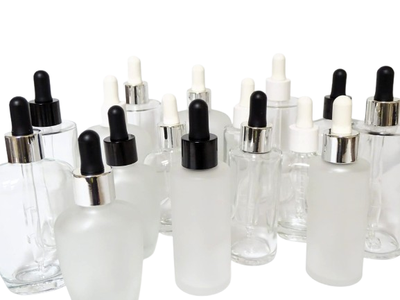 Frasco vidrio cosmética con cuentagotas
