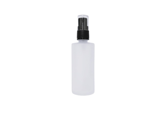 Frasco vidrio Minerva matizado 50 ml con dosificador negro.