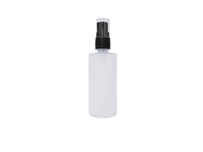 Frasco vidrio Minerva matizado 50 ml con dosificador negro.