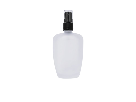 Frasco vidrio Goya matizado 100 ml con dosificador negro.