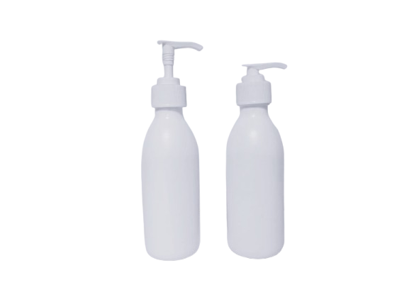 Botella plástico PET 220 ml blanca con dosificador blanco