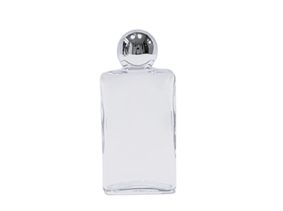 Frasco &quot;Broadway&quot; 50 ml con bola metalizada plata y goteador