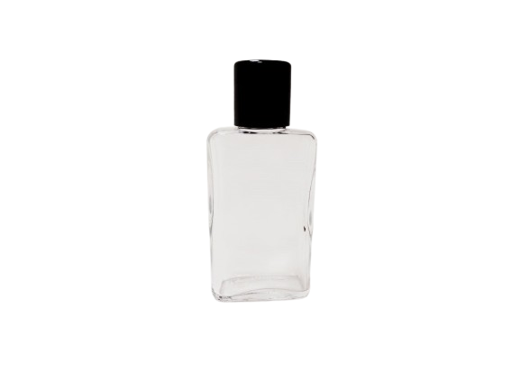 Frasco &quot;Broadway&quot; 50 ml matizado con tapa roscada negra y goteador