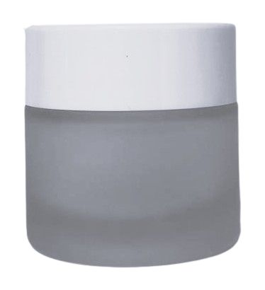 Tarro vidrio matizado 50 ml con tapa blanca