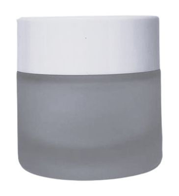 Tarro vidrio matizado 50 ml con tapa blanca